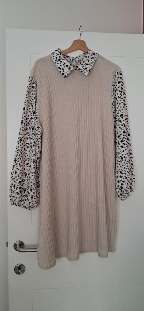 Beige tuniek of kleedje met kraag, Kleding | Dames, Grote Maten, Gedragen, Wit, Ophalen of Verzenden