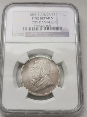 Zuid Africa,2 Shillings 1897 XF Details,PCGS, zilver beschikbaar voor biedingen