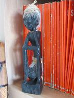 houten beeldje- LOMBOK-INDONESIE-handgesneden-H 26cm, Ophalen of Verzenden