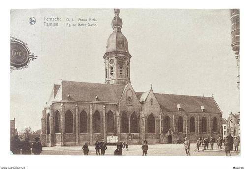 #1437 - Temsche, église Notre-Dame, Collections, Cartes postales | Belgique, Affranchie, Flandre Orientale, Envoi