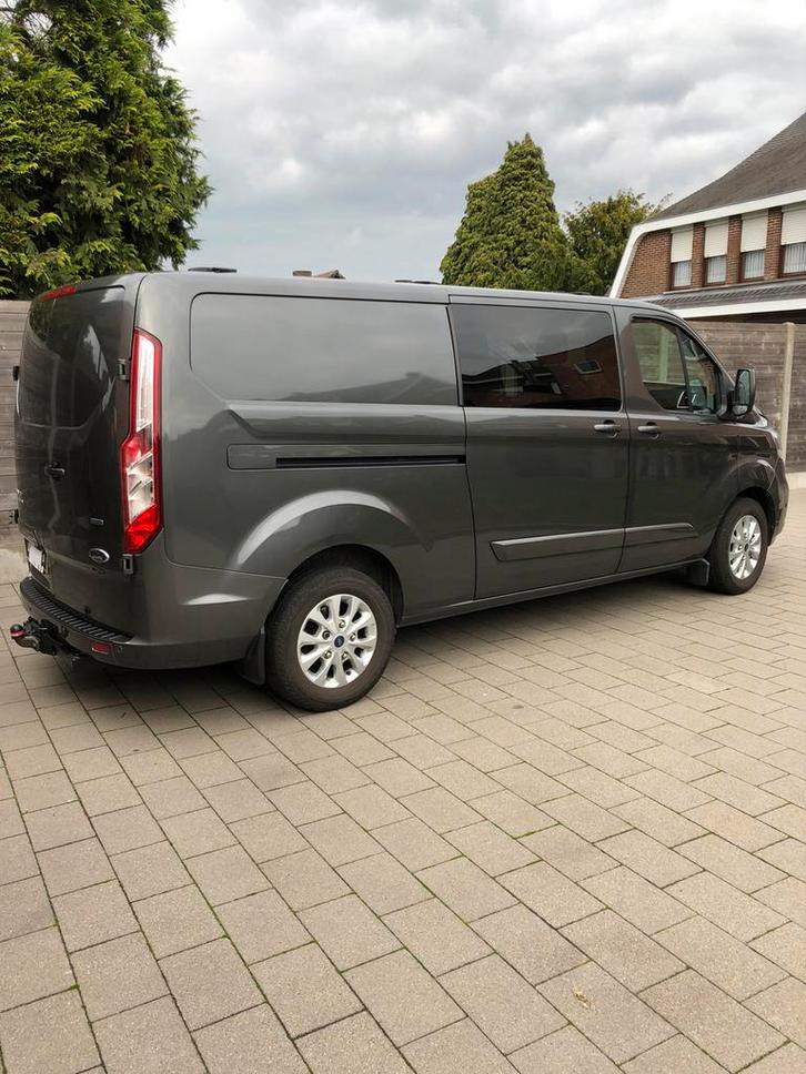 Transit custom limited L2 H1 dubbele cabine 2.800 trekvermo, Auto's, Bestelwagens en Lichte vracht, Particulier, ABS, Achteruitrijcamera