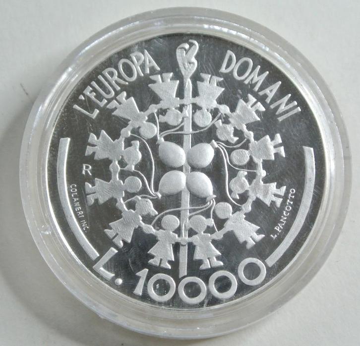 FDC  SAN MARINO KM #411 „10000 LIRE SILVER EU” UIT 1999 R, Postzegels en Munten, Munten | Europa | Niet-Euromunten, Setje, Overige landen