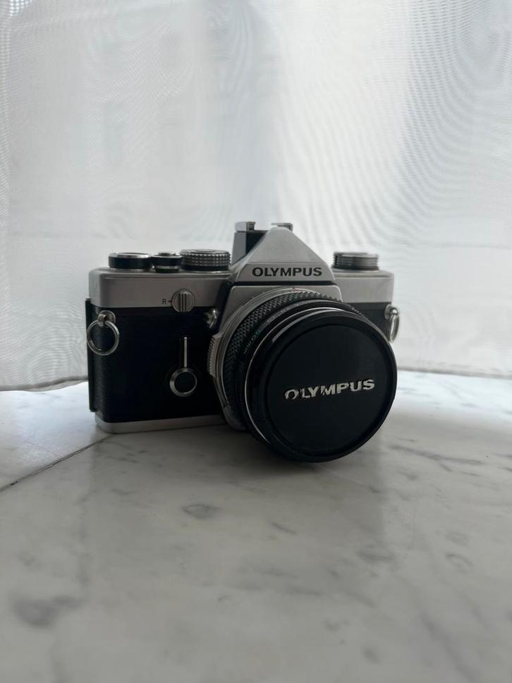 Olympus OM-1 MD met Zuiko Auto-S 50mm f/1.8, Audio, Tv en Foto, Fotocamera's Analoog, Gebruikt, Olympus, Ophalen of Verzenden