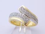 18 karaat Gouden Ring Damesring met 56 Diamanten Maat 17, Nieuw, Ophalen of Verzenden, 17 tot 18, Met edelsteen