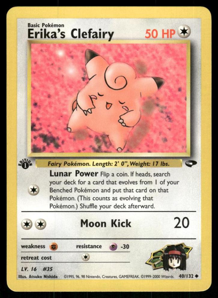Erika's Clefairy 40/132 - Gym Challenge (1st edition), Hobby en Vrije tijd, Verzamelkaartspellen | Pokémon, Gebruikt, Verzenden