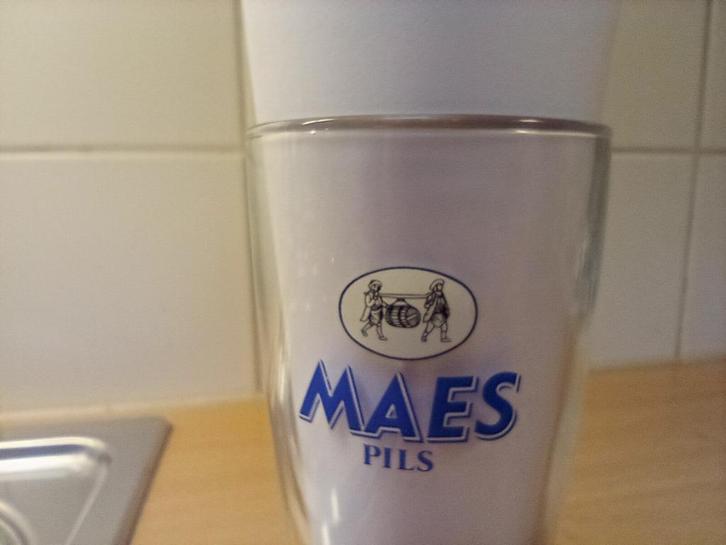 Retro  Bier glas  Maes-Pils  Jaren '70  verzamelobject, Verzamelen, Biermerken, Zo goed als nieuw, Glas of Glazen, Overige merken