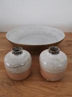 Keramieken schaal + 2 vaasjes, Ophalen