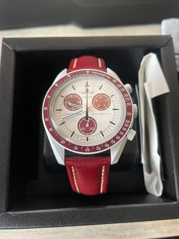Moonswatch - Mission to Pluto, Montre-bracelet, Cuir, Swatch, Comme neuf