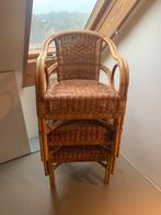 Rotan stoelen - bruin, Huis en Inrichting, Stoelen, Ophalen, Riet of Rotan, Zo goed als nieuw, Drie