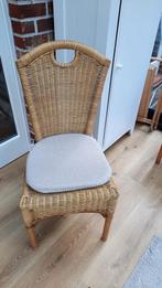 4 rotan stoelen, Huis en Inrichting, Stoelen, Ophalen, Bruin, Riet of Rotan, Zo goed als nieuw