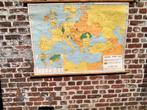 Oude   schoolkaart   van  europa, Antiek en Kunst, Ophalen of Verzenden