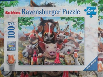 Puzzle Ravensburger, selfies, animaux de la ferme, 100 pièce