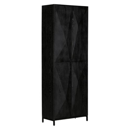 NIEUWE Zwarte 4-deurs gesloten KAST OAK van PTMD flamant, Huis en Inrichting, Kasten | Kleerkasten, Nieuw, 200 cm of meer, 50 tot 100 cm
