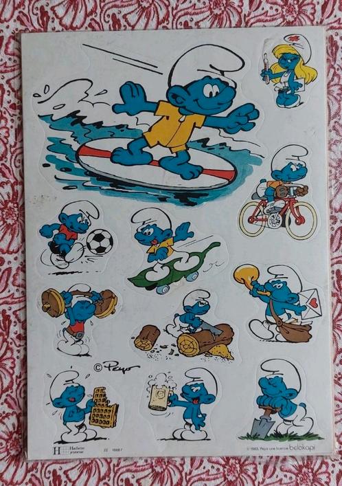 Planche autocollants Schtroumpfs Hachette Jeunesse 1983, Collections, Autocollants, Neuf, Bande dessinée ou Dessin animé, Enlèvement ou Envoi