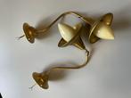 retro messing wandlampen, Huis en Inrichting, Ophalen of Verzenden, Zo goed als nieuw, Glas