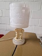 Lot de 2 lampes vintage en albatre avec chérubin, Autres matériaux, Utilisé, Moins de 50 cm, Enlèvement ou Envoi
