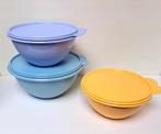 Tupperware « Bol Merveilleux » x 3 - Jaune - Mauve - Bleu, Maison & Meubles, Cuisine| Tupperware, Boîte, Enlèvement ou Envoi, Violet