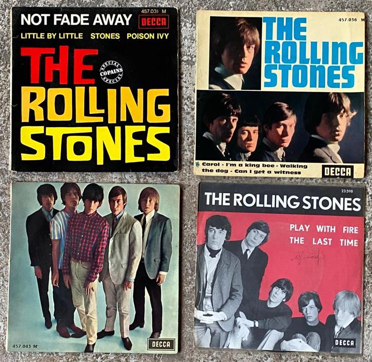 VINYL, 45, 4 STUKS, THE ROLLING STONES, SINGLE, Cd's en Dvd's, Vinyl Singles, Gebruikt, Single, Pop, 7 inch, Ophalen of Verzenden