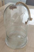 Grote glazen stolp (2 delen) incl. canvas touw, Huis en Inrichting, Woonaccessoires | Stolpen, Ophalen, Zo goed als nieuw