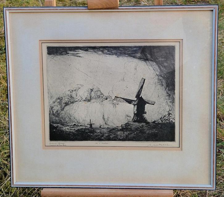 Dirk Baksteen | De 3 Molens 1921 | Litho © Mus. F A Chicago, Antiek en Kunst, Kunst | Litho's en Zeefdrukken, Ophalen