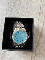 Montre homme Ricego- Cadran bleu chiffres arabes orientaux, Handtassen en Accessoires, Horloges | Heren, Staal, Staal, Verzenden