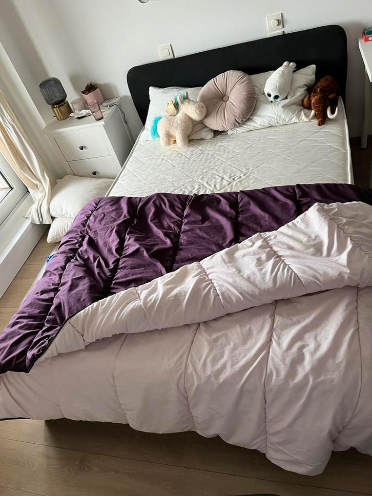 140x200 : Bed, matras, lattenbodem, donsdeken, Huis en Inrichting, Slaapkamer | Bedden, Gebruikt, 140 cm, 200 cm, Ophalen