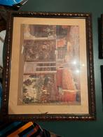 Grote klassieke houten kader met afbeelding – decoratief, Enlèvement, Comme neuf, Bois