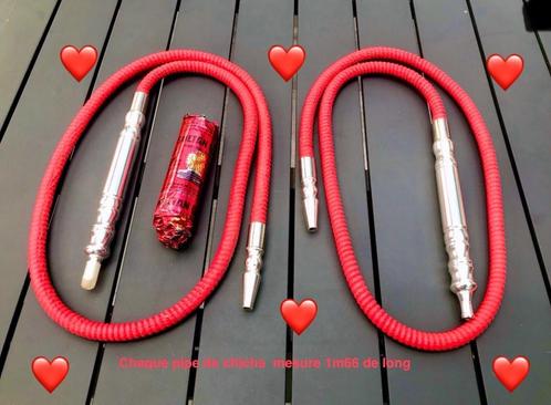 Pipe à narguilé rouge magnifique, charbon allumage gratuit, Verzamelen, Rookartikelen, Aanstekers en Luciferdoosjes, Zo goed als nieuw