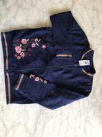 Overvestje in donkerblauw katoen met geborduurde bloemen, Ophalen, Palomino, Meisje, Trui of Vest