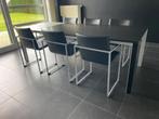 6 ARCO FRAME stoelen met LEOLUX tafel, Huis en Inrichting, Stoelen, Vijf, Zes of meer stoelen, Metaal, Zo goed als nieuw, Zwart