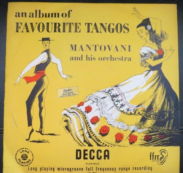10 " VINYL - Mantovani And His Orchestra ‎– Favourite Tangos, Cd's en Dvd's, Vinyl | Jazz en Blues, Gebruikt, Jazz, 1940 tot 1960