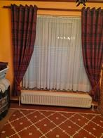 Twee paar auberginekleurige gevoerde gordijnen, Huis en Inrichting, Stoffering | Gordijnen en Lamellen, Ophalen