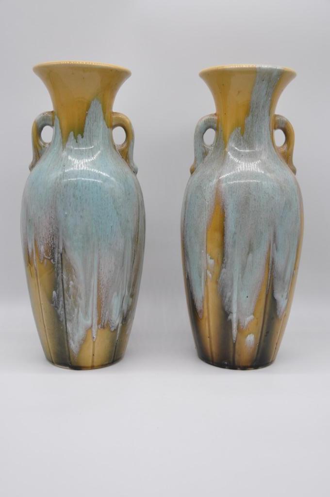 Paire de vases - Faiencerie de Wasmuel - parfait état, Antiquités & Art, Antiquités | Vases, Enlèvement ou Envoi