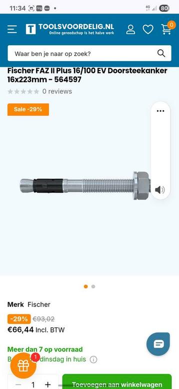 Keilbouten Fischer FAZ II plus 16/100 beschikbaar voor biedingen