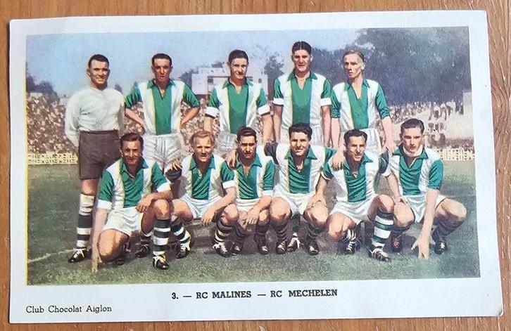 1952 Chocolat Aiglon (pre panini) 3. Team RC Mechelen!, Hobby en Vrije tijd, Stickers en Plaatjes, Zo goed als nieuw, Plaatje