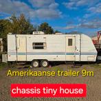 Amerikaanse trailer caravan chassis 9m tiny house pipowagen, Ophalen