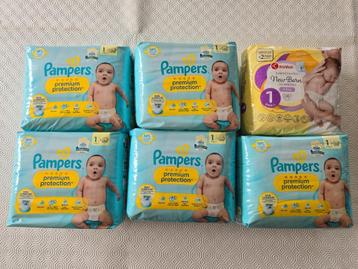 Couches bébé Pampers et Kruidvat taille 1 beschikbaar voor biedingen