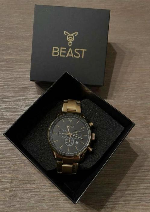 Goudkleurig Beast Horloge voor Heren, Handtassen en Accessoires, Horloges | Heren, Nieuw, Polshorloge, Overige merken, Staal, Staal