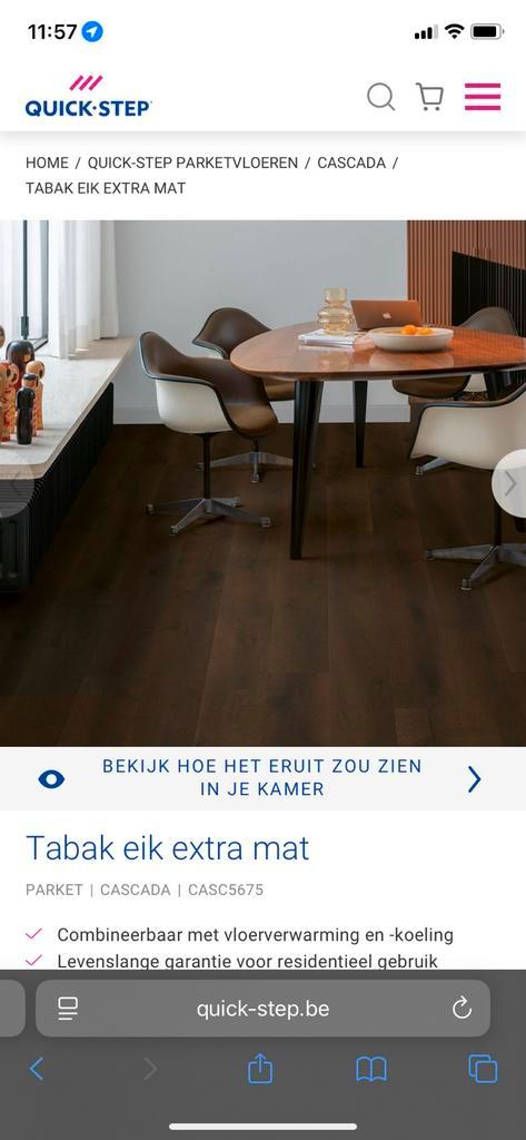 Nieuw - Quickstep parket - tabak eik extra mat, Doe-het-zelf en Bouw, Vloerdelen en Plavuizen, Nieuw, Parket, Hout, 150 cm of meer