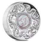 2 oz munt puur zilver met dubbele draak en parel, Perth Mint, Timbres & Monnaies, Monnaies | Océanie, Enlèvement ou Envoi, Monnaie en vrac