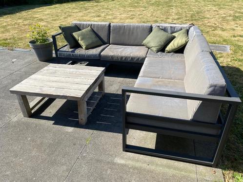 Loungeset Aluminium all weather kussens, Tuin en Terras, Tuinsets en Loungesets, Gebruikt, Loungeset, Aluminium, 5 zitplaatsen