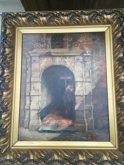 Peinture ancienne sur panneau de Van Muylem G (1856 - 1938)., Antiquités & Art, Art | Peinture | Classique, Enlèvement ou Envoi