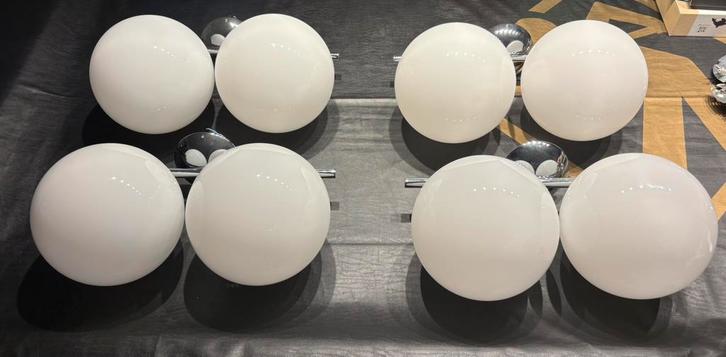 Flos IC C/W1 Dubbele Design moderne Wandlamp Chroom, Huis en Inrichting, Lampen | Wandlampen, Zo goed als nieuw, Glas, Metaal