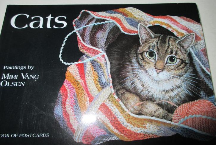 30 verschillende kaarten geschilderde poezen , nieuwe staat, Verzamelen, Postkaarten | Dieren, Ongelopen, 1980 tot heden, Hond of Kat