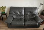 Grijze lederen zetel, Ophalen, Gebruikt, 150 tot 200 cm, Tweepersoons