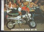 1972 Honda Dax ST70 reclamefolderlijm voor bromfietsen, Boeken, Motoren, Verzenden, Gelezen