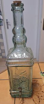 GLAZEN FLES MET KRAANTJE EN KURK, Ophalen of Verzenden