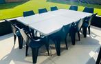 Party tafels en stoelen (te huur), Jardin & Terrasse, Tables de jardin, Comme neuf, Synthétique, Rectangulaire, Enlèvement ou Envoi