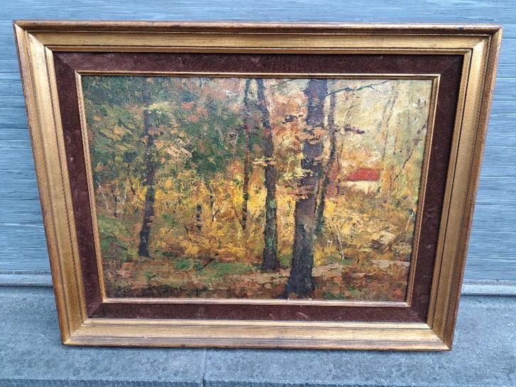 huile sur panneau sous bois signe maurice de meyer, Antiek en Kunst, Kunst | Schilderijen | Klassiek, Ophalen of Verzenden