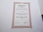 action Somuki Soc minière de Muhinga et Kigali Congo 1974, Postzegels en Munten, Aandelen en Waardepapieren, Ophalen of Verzenden